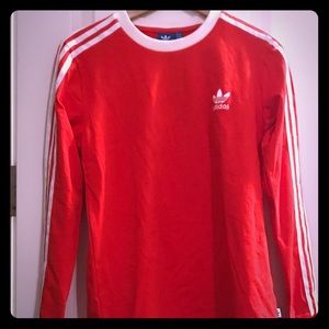 Adidas red long-sleeve tee